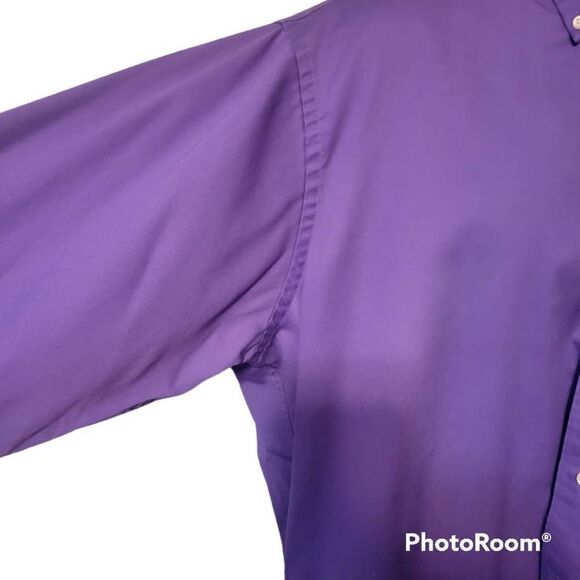 Izod Purple Relaxed Fit Button Down Shirt Size 17 (32/33) - Picture 3 of 7